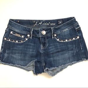 Rhinestone jean shorts